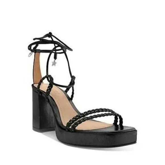 SCHUTZ Shoes - Schutz Lunah Plat Women's Leather Lace-up Sandals Black Color Size 9.5 M